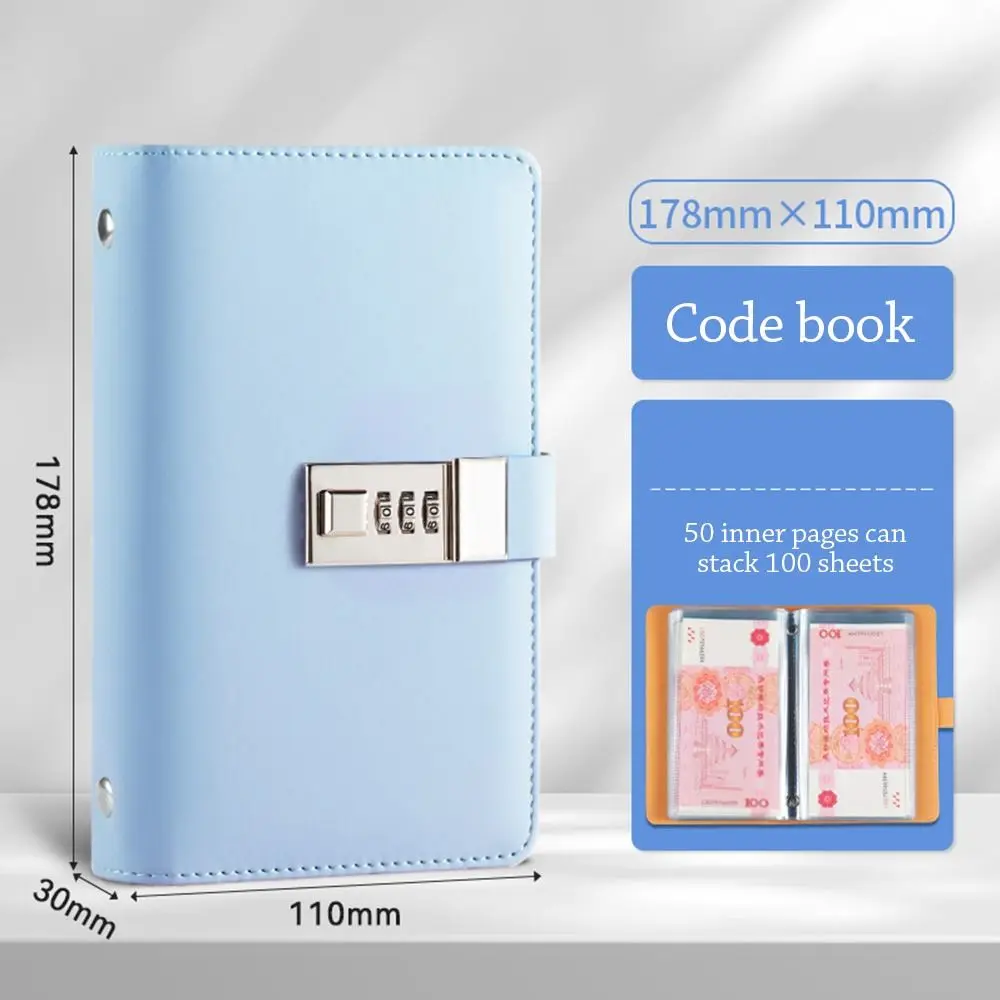 

Save Money 100 Envelopes Money Saving Challeng Large Capacity PU Mini Binder Savings Challenge With Password Lock Waterproof