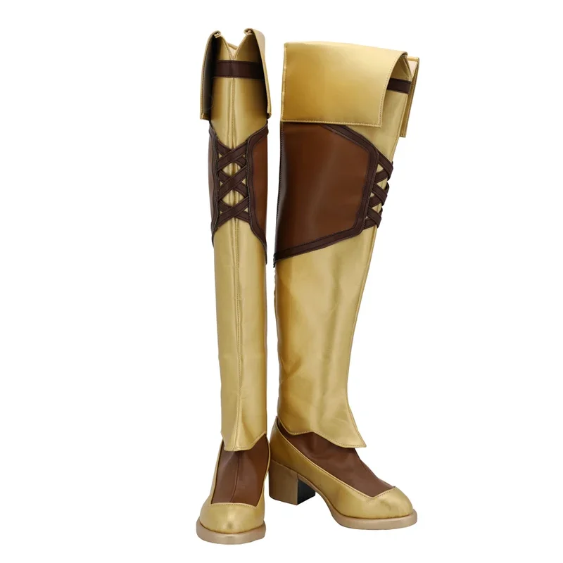 Bottes de Cosplay Raphtalia en Cuir PU à Talons Hauts, Chaussures Brunes sur Mesure pour Unisexe