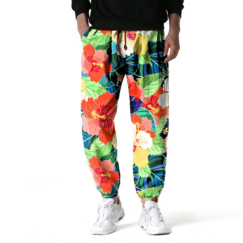 Unisex Floral Print Joggers Pants Men 2022 Brand Casual Boho Hippie Harem Pants Harajuku Streetwear Joggering Sweatpants Male