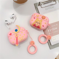 Sailor Moon For Airpods Pro 2 Case,Pink Girls Silicone Earphone Cover For Airpods 3 2 1 Case Cover For Girls Women Funda