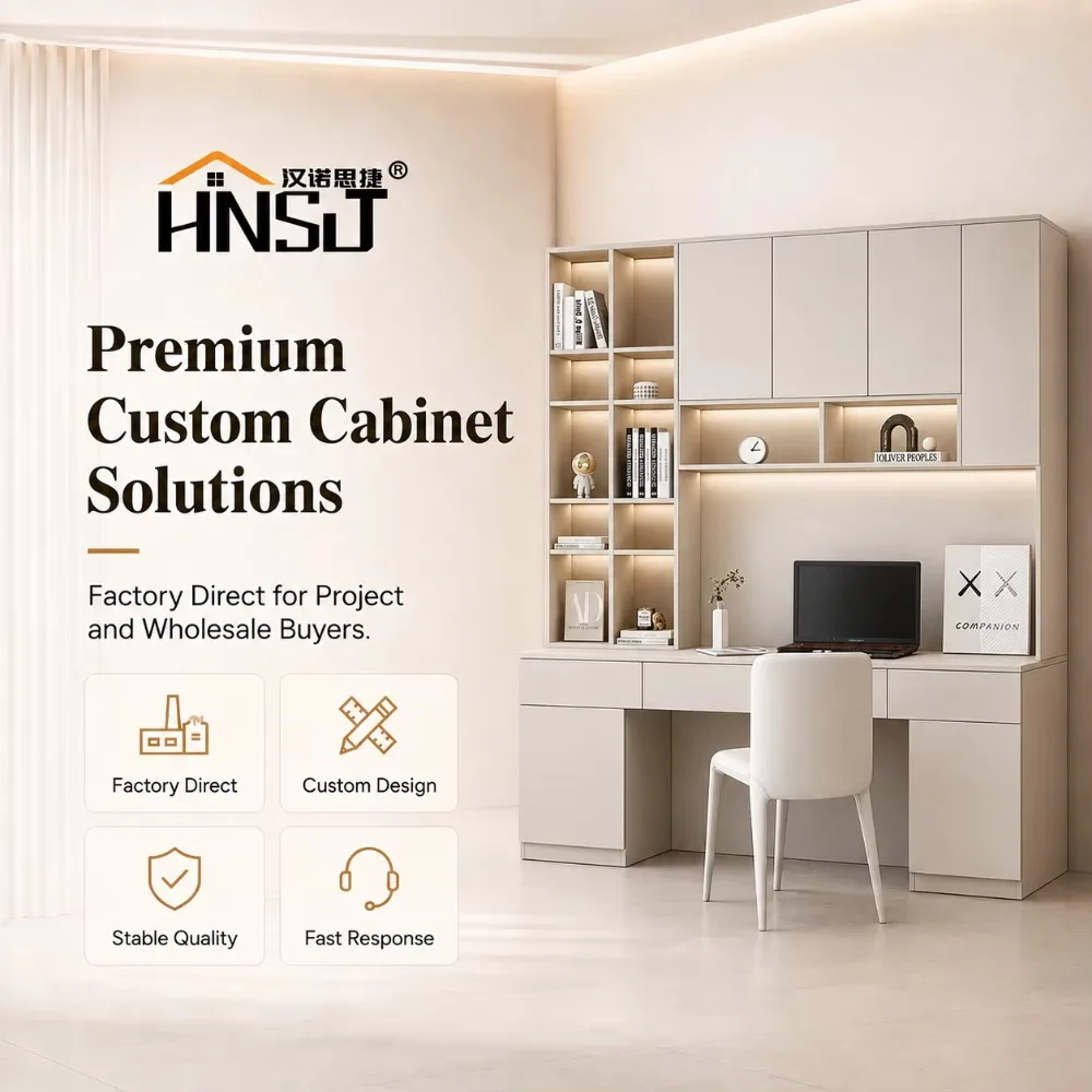 Custom Adjustable Office Furniture, Lockers, Study and Bedroom, Durable Computer Desk Set, Integrated Bookcase