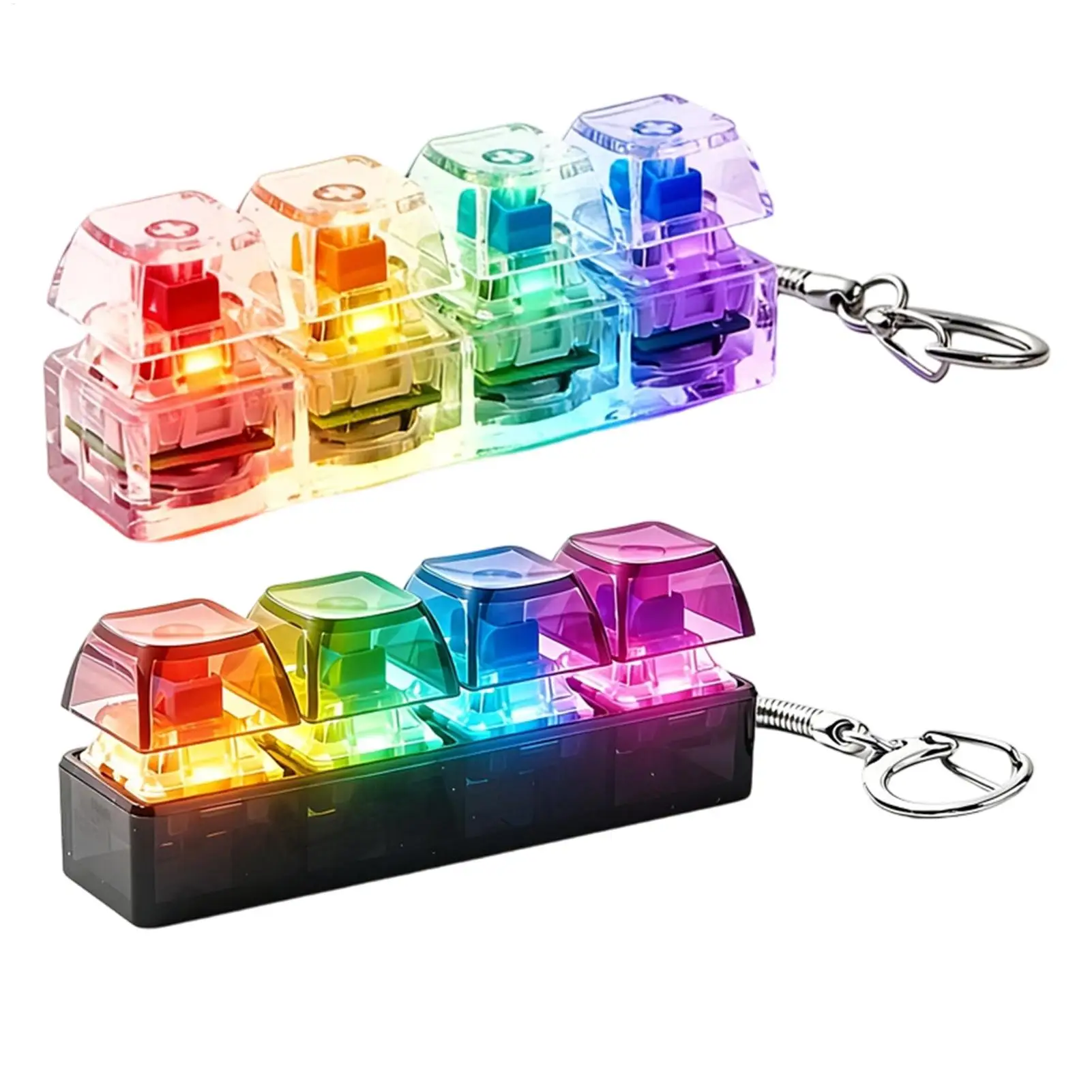 Keyboard Clicker Fidget RGB Sensory Stress Relief Toy Keyboard Sound Clicker for Home Classroom Gathering School Indoor Travel