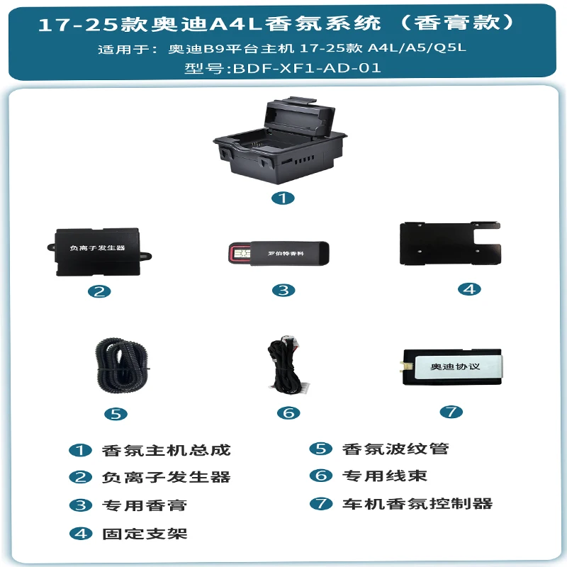 For Audi fragrance system car MMI control For A4 B9 A5 A6L C8 A7 A3 Q2L Q3 Q5 Q7 Aromatherapy Perfume Negative Ion Modification