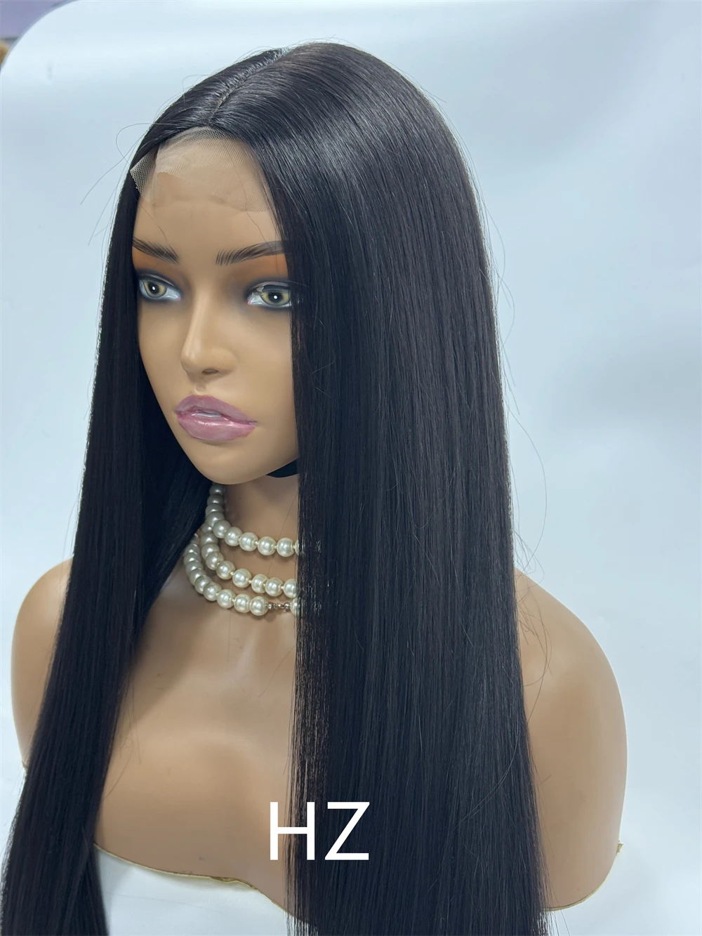 HZ Lace Front Wigs Perucas retas com perucas encaracoladas de cabelo sintético de alta qualidade e boa textura