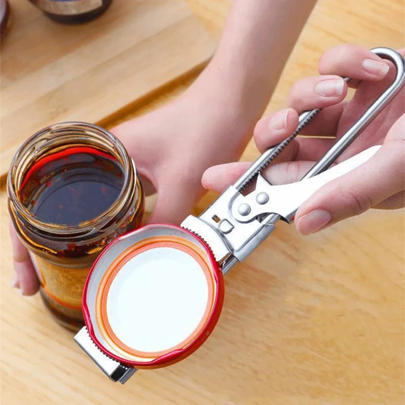 Adjustable Multi-Function Bottle Opener Stainless Steel Lids Off Jar Opener Labor-Saving Screw Can Opener For Kitchen Tools