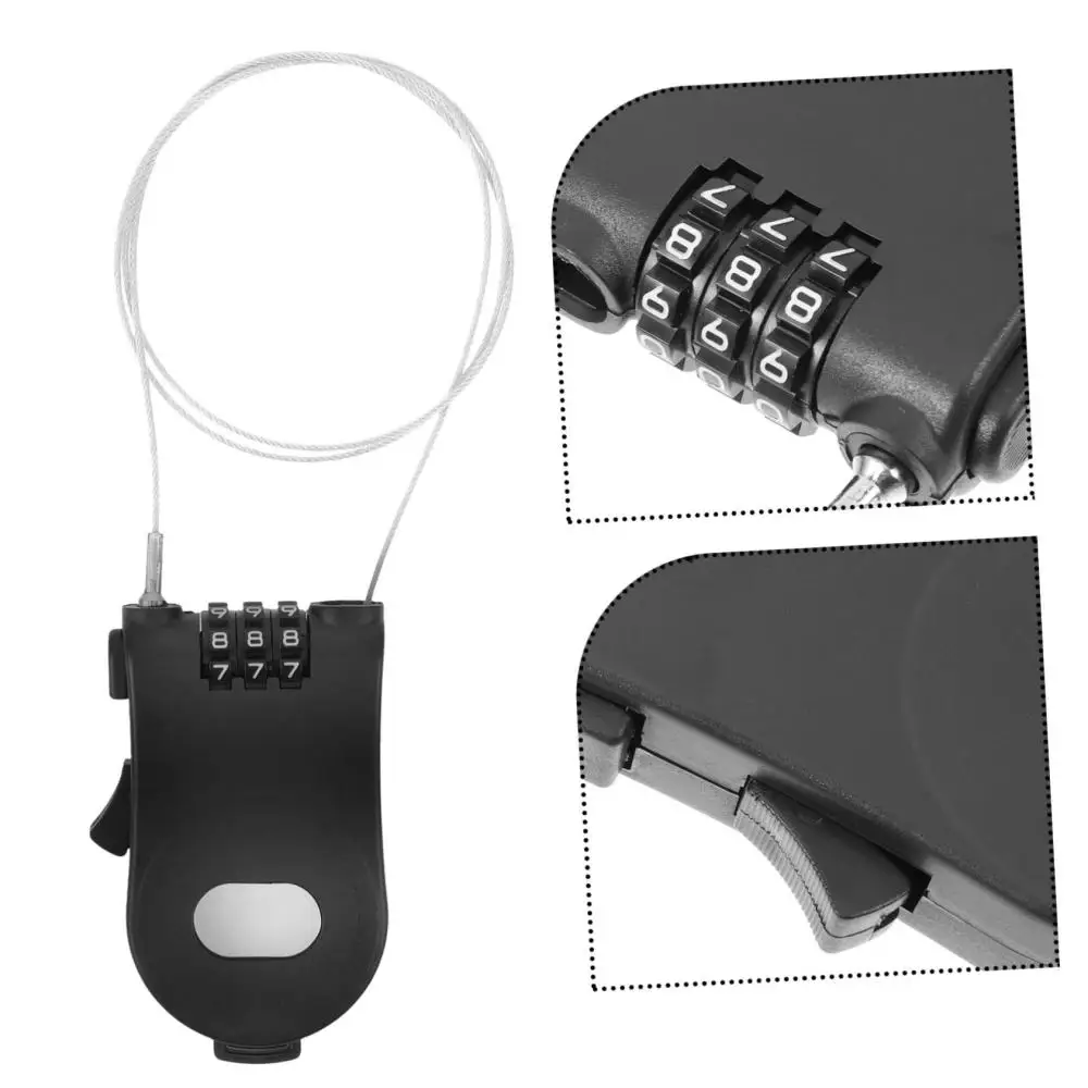 DOMEN Bicycle Steel 3 Digit Cable Code Lock Outdoor Waterproof Motorcycle Helmet Anti-Theft Chain Password Lock Bike Accessories image 2
