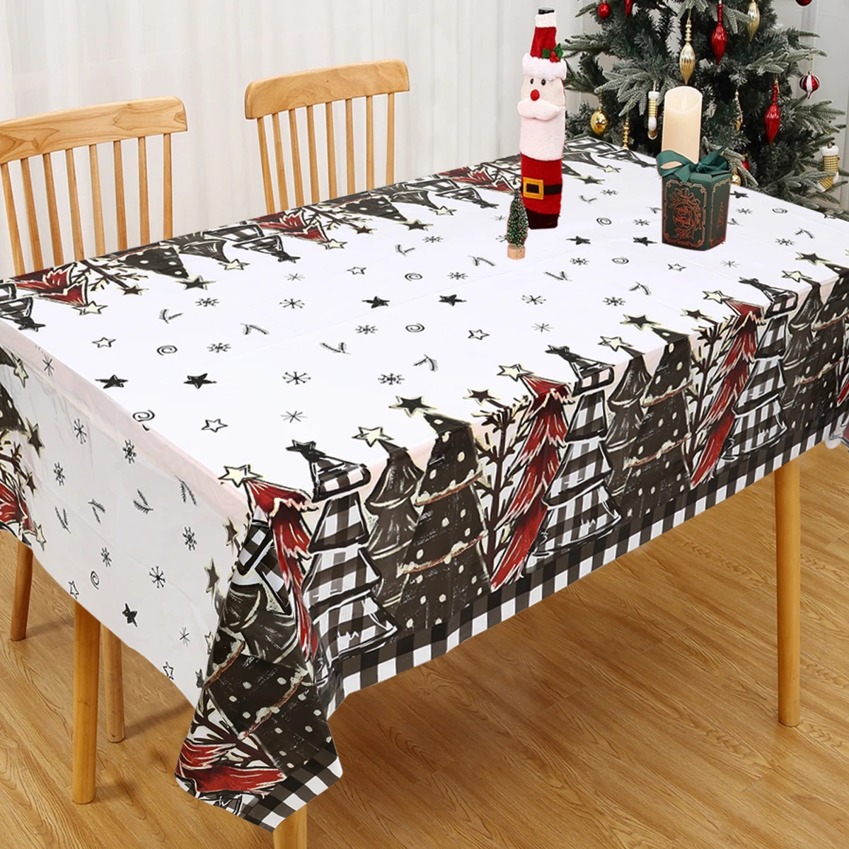 Christmas Tablecloth Merry Christmas Decoration for Home 2024 Snowman Table Cover Xmas Ornament Navidad Natal New Year Gift 2025