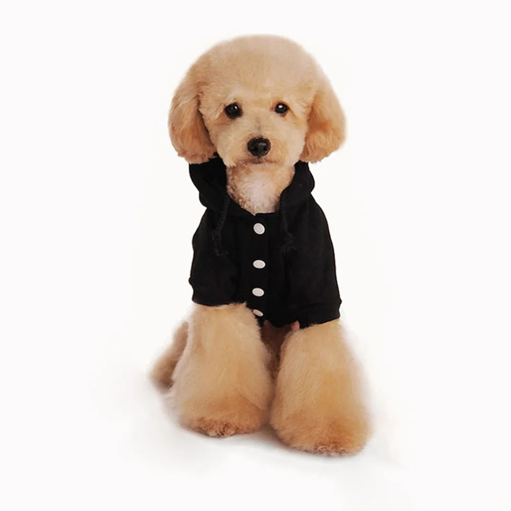 

Comfortable Fleece Pet Sweatshirt Sweater Dog Warm Clothes Lattice Hoodie Black