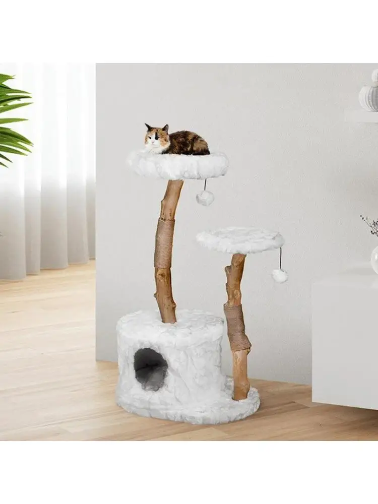 

Solid Wood Cat Climbing Frame Cat Bed & Cat Jumping Platform Cat Shelf Cat Climbing Tree Climbing Frame Branch Cat Toy