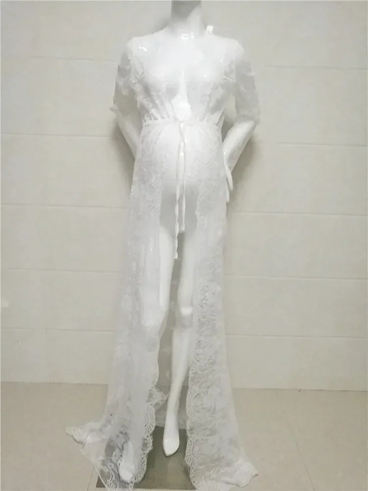 새로운 섹시한 출산 촬영 드레스 레이스 멋진 임신 드레스 임신 한 여성을위한 옷 사진 맥시 출산 가운 사진 소품