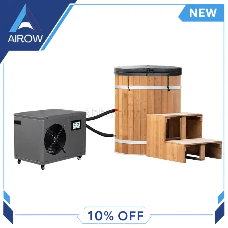 for Canadian Cedar 2 Person Wooden Cold Plunge Tub Hot Tub Combo Outdoor Spa Bath for Couples Home Garden Relaxation