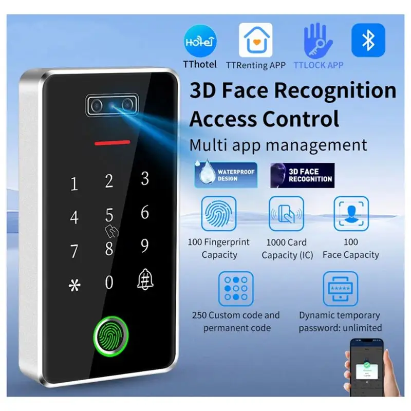!【Top Deals】Tongtong TTLOCK Facial Fingerprint Waterproof Access Control IP67 Waterproof Access Control Magnetic Lock