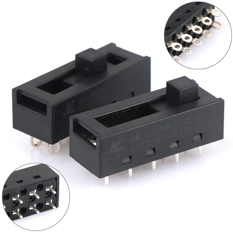 1Pc 8A 250VAC 4 Positions 10 Pins SS-24-2 Hot And Cold Air Cylinder Toggle Switch For Hair Dryer Connector Accessories