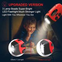 Emergency Flashlight Torch Solar Panel Power Bank Rechargeable Radio Hand LED Flashlight Torch Power Bank Outdoor
