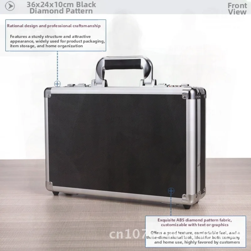 صندوق أدوات محمول من سبائك الألومنيوم مع قفل بكلمة مرور صندوق تخزين محمول لحقيبة تخزين أدوات الملفات المنزلية