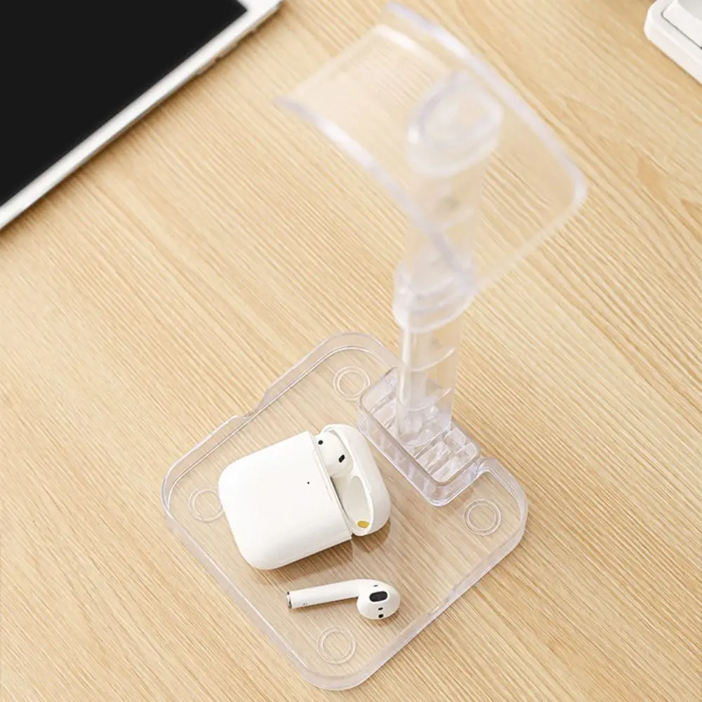 

New Plastic Headphones Stand Rack Transparent with Phone Holder Headphone Bracket Detachable Storage Tray Headset Holder