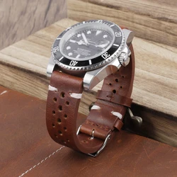 Vintage Genuine Leather Strap Watch Band 18mm 20mm 22mm 24mm Handmade Watch Bracelet Accessories Brown Watch Strap Replacement