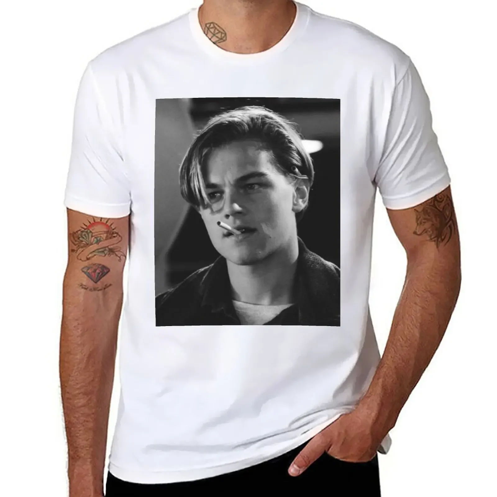 Leonardo Dicaprio Smoking T-Shirt oversized boys animal print customizeds mens champion t shirts