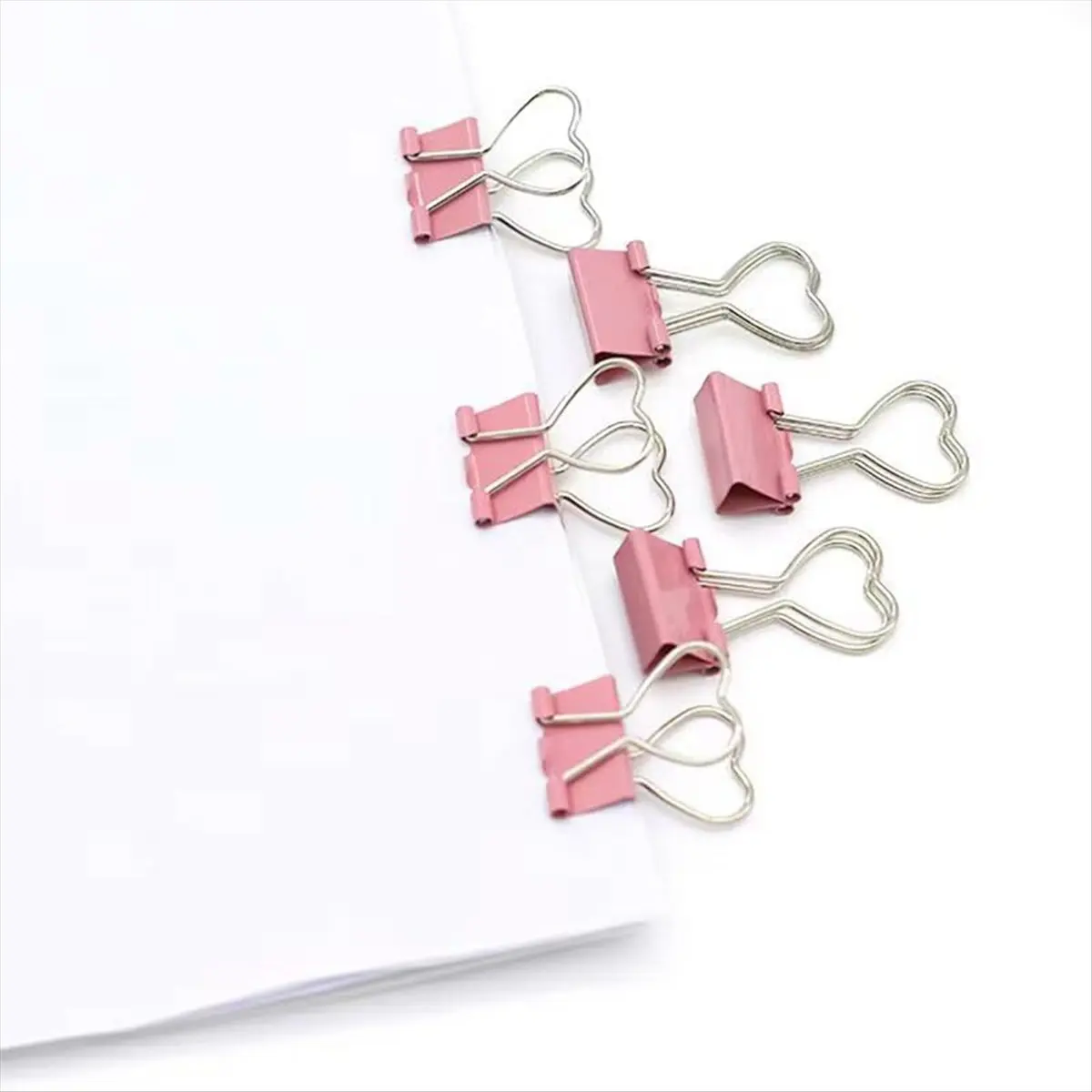 【Best Seller】60 Pcs Metal Binder Clips with Heart Shaped Handle Heart Shape Binder Clips Heart Hollow Out Metal Binder Clips Pin