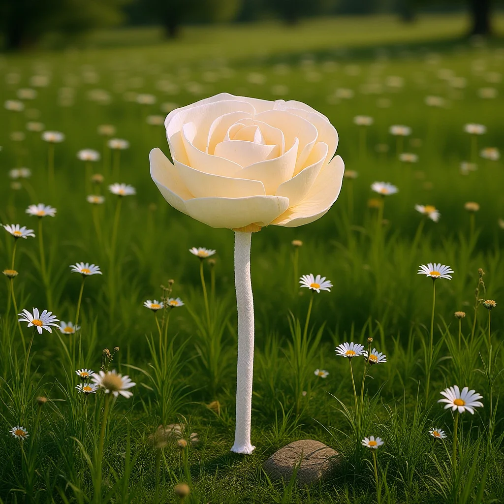 رأس ناشر رائحة عديمة اللهب على شكل زهرة مع حبل قطني، عبوة رائحة زهور واقعية للمنزل وغرفة النوم والحمام