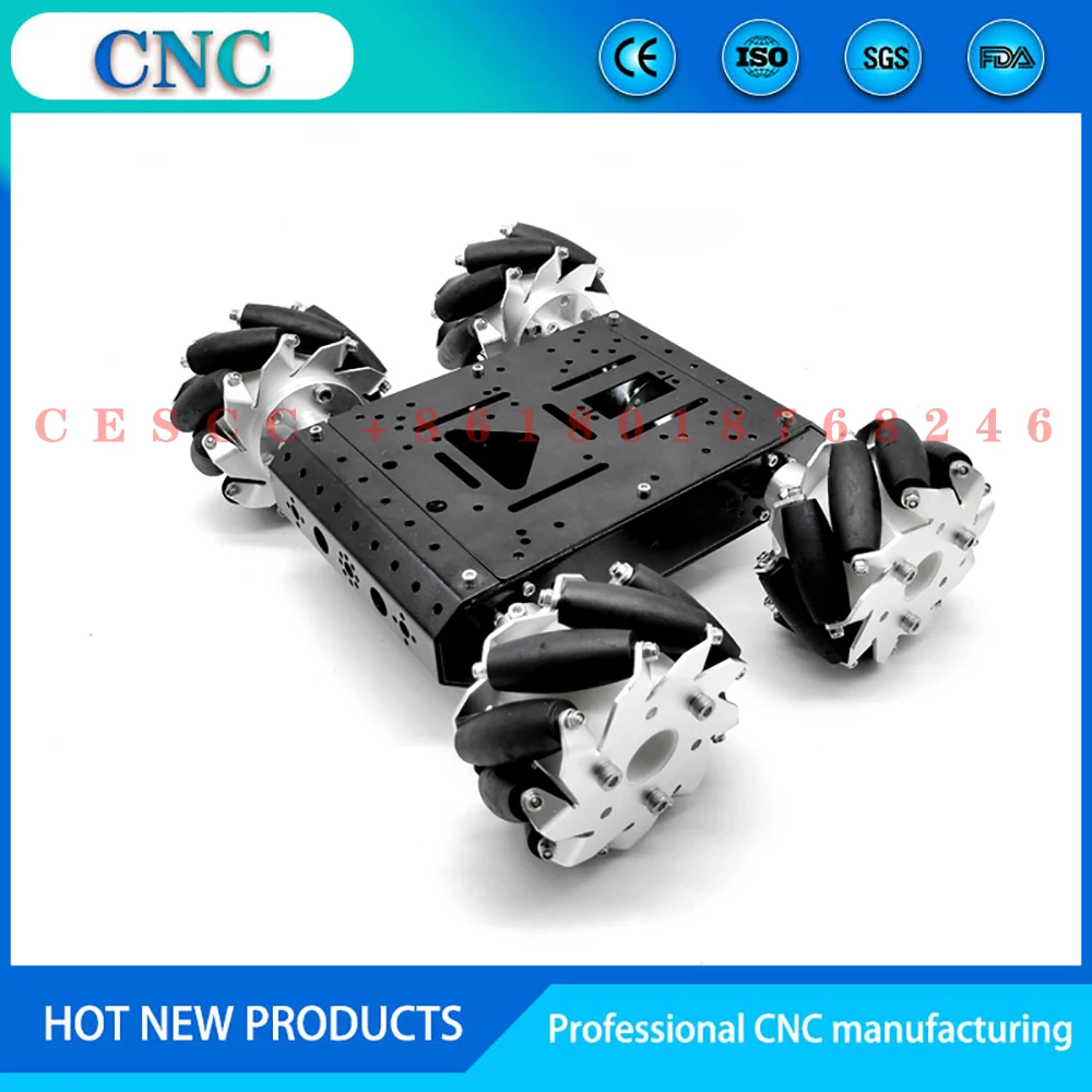 C300 Mecanum wheel universal wheel chassis smart car omnidirectional mobile robot DIY toy metal wheel DC motor