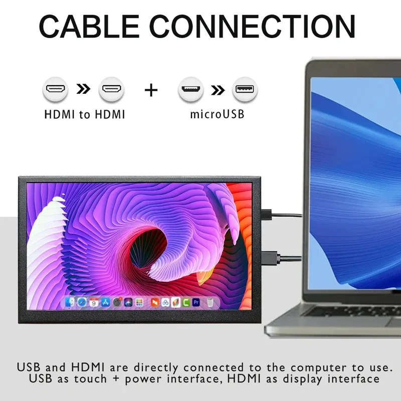 7inch USB HD-MI Travel External FHD IPS Portable Computer LCD Mini Secondary Screen Laptop Chinas HD Small Monitor De PC Display