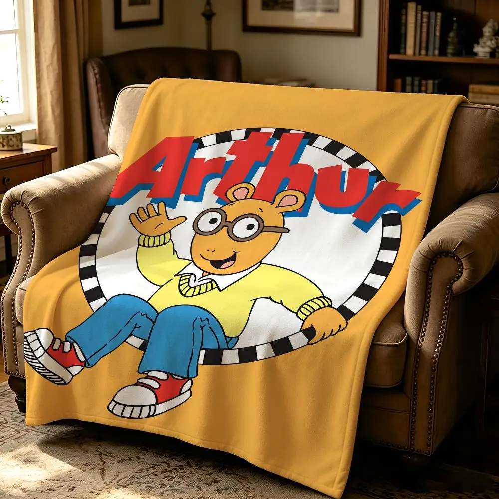 cartoon A-Arthur-r Throw Thick Comfort Flannel Quilt, Multi-scene Use Indoor Outdoor Daily Nap