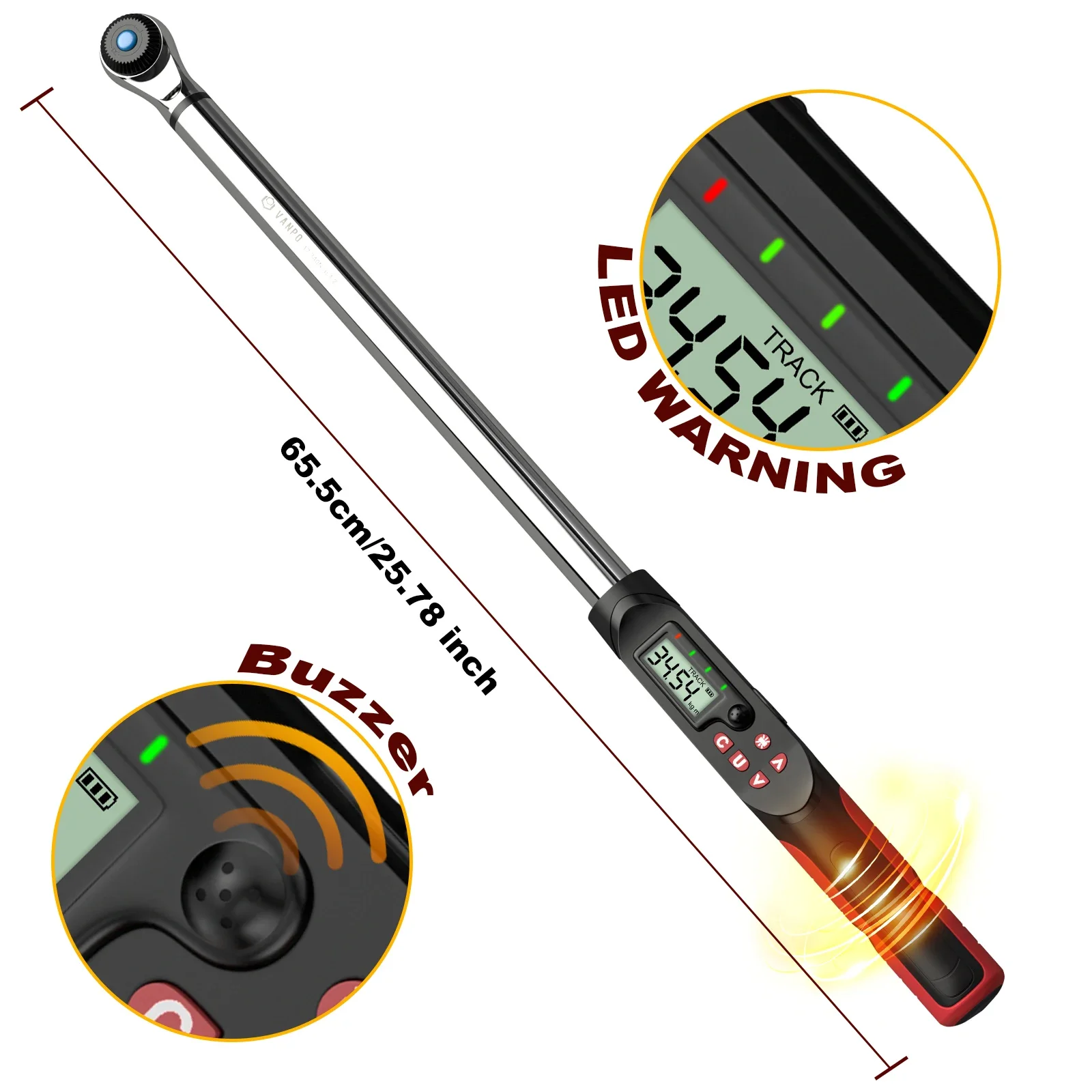 Alat Ukur Portabel Kunci Torsi Digital Elektronik yang Dapat Disesuaikan