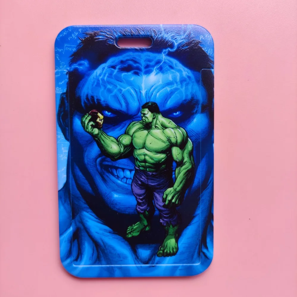 Disney Hulk ID Card Holder Lanyards Men Business Credit Card Case Neck Strap Boy Superhero Badge Holder Retractable Clip