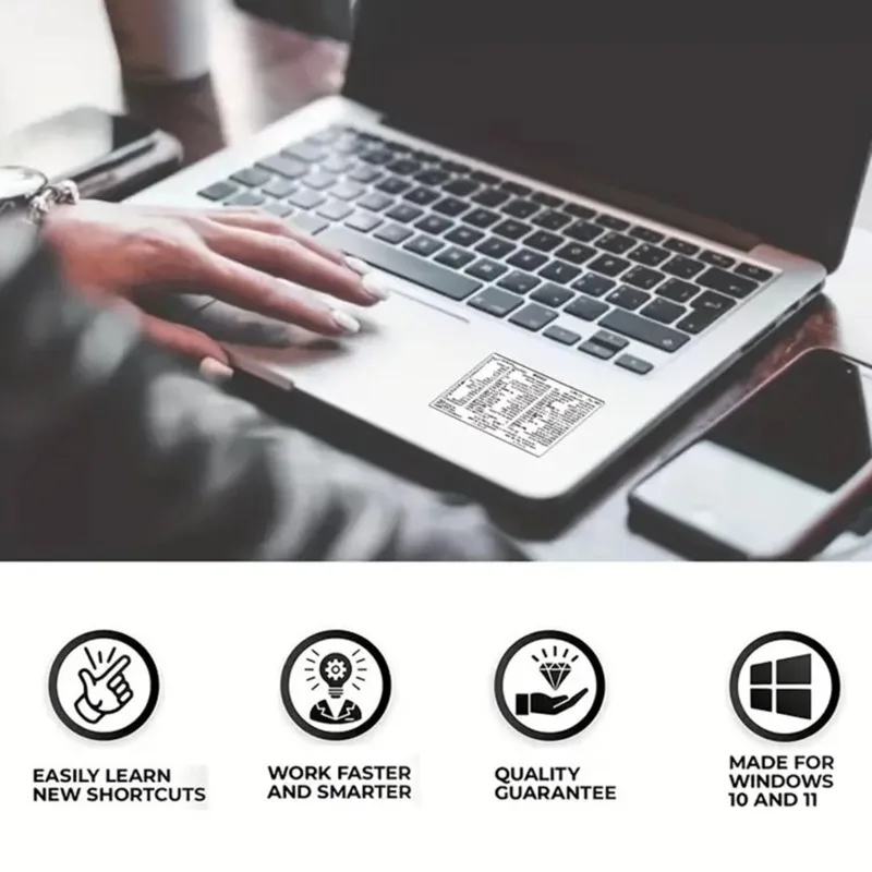 ملصقات اختصار لوحة المفاتيح لنظام التشغيل Mac Windows، ملصقات واضحة للكمبيوتر المحمول، ملصق واقٍ للملاحة السريعة