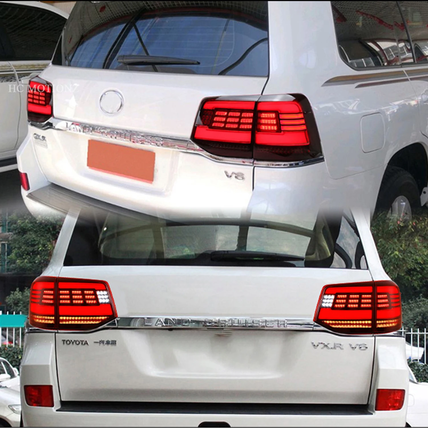HCMOTIONZ LED Tail Lights for Toyota Land Cruiser 2016-2020 Start up Animation LX570 Roraima V8 J200 Assembly Lighting System