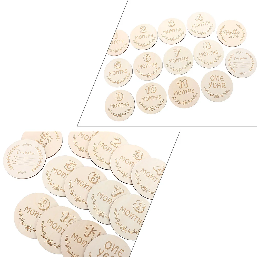 1 مجموعة بطاقات معلم شهرية تسجيل النمو الخشبي دعائم التصوير التذكارية تذكار ذاكرة الحمل