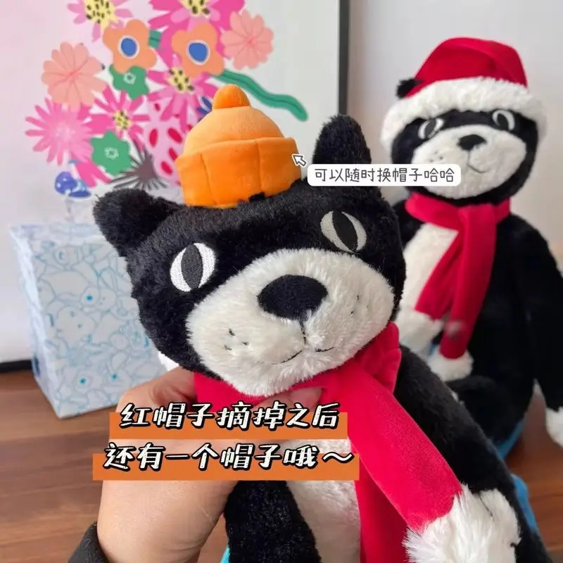 Pluszak Jellycat Lucky Cat w świątecznym stroju Świętego Mikołaja - limitowana edycja, miękka maskotka, prezent świąteczny dla dziewczyny i dzieci