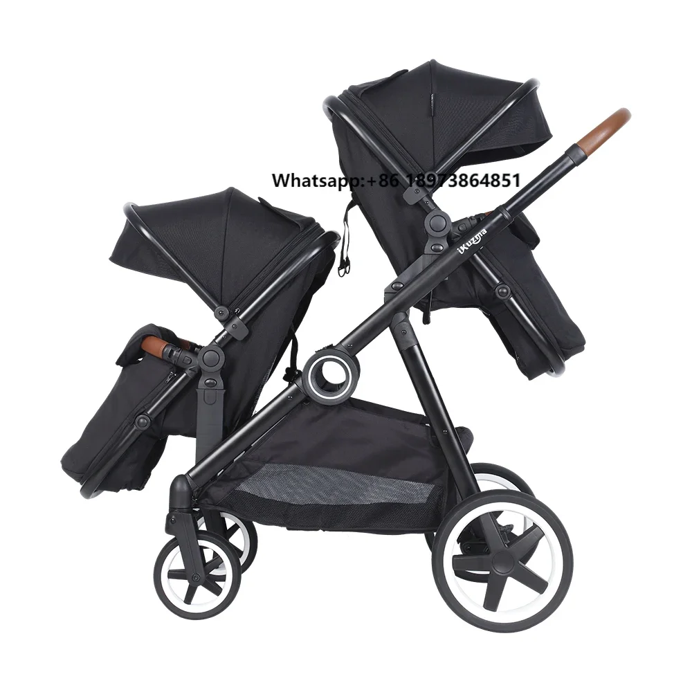 

Ready to Ship Luxury All Wheel Suspension Newest Twin Stroller Double Seat Double Double Stroller for Kids and Babies and the Ea