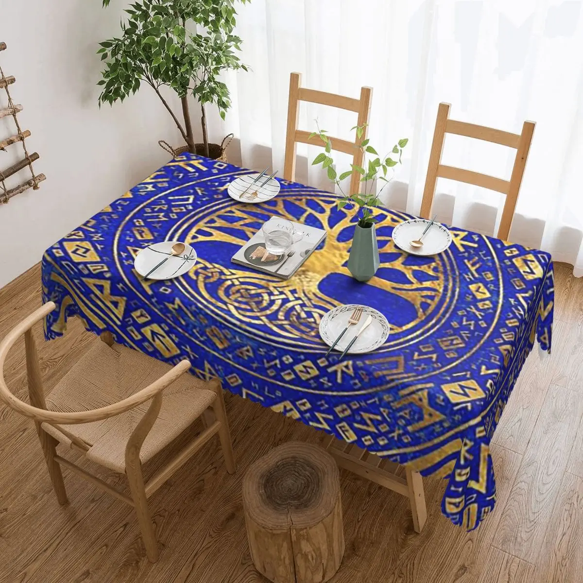 

Древо жизни-Yggdrasil-Плазурит, индивидуальная прямоугольная скатерть, маслостойкая скатерть для обеденных мероприятий, скатерть