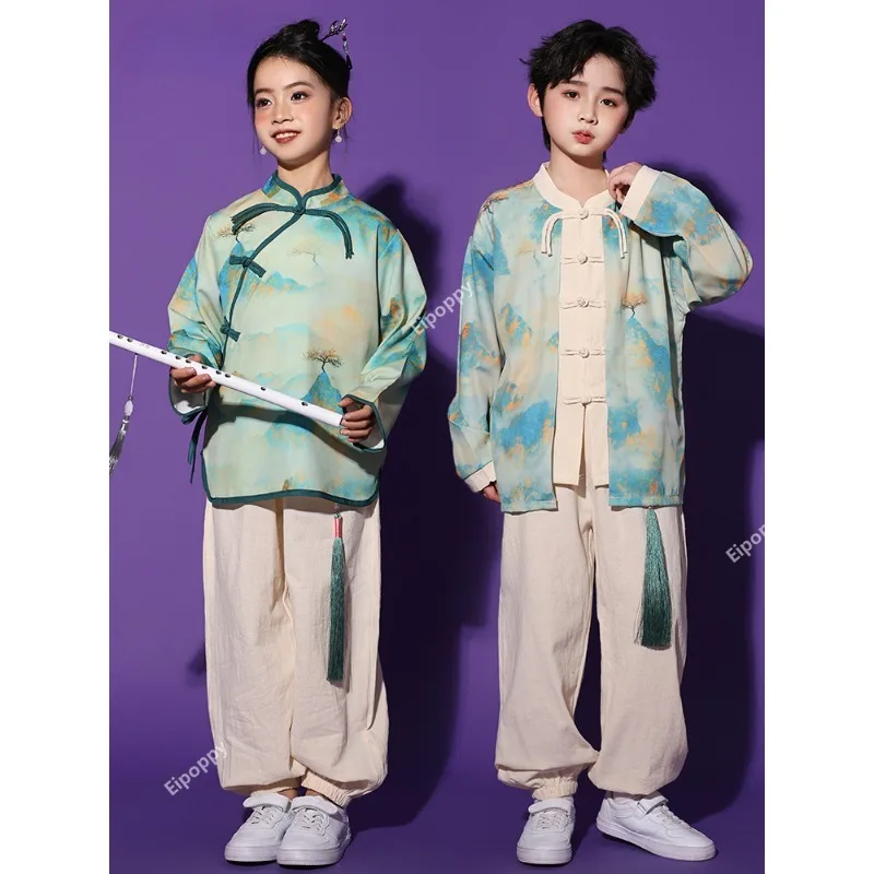 

Детский костюм для выступления, костюм для хора Hanfu