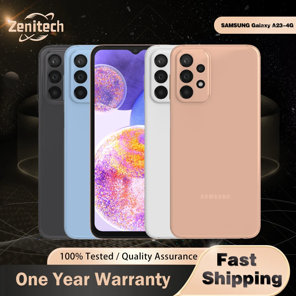هاتف سامسونج جالاكسي A23 A235F 4G الأصلي بشاشة 6.6 بوصة وذاكرة وصول عشوائي 4 جيجابايت وذاكرة قراءة فقط 64 جيجابايت/128 جيجابايت هاتف محمول شحن سريع سنابدراجون 680 A23 #1
