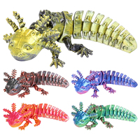 3D Printed Axolotl Collectible Articulated Mechanical Axolotl Figurine Executive Desk Decor for Stress Relief Home Decor