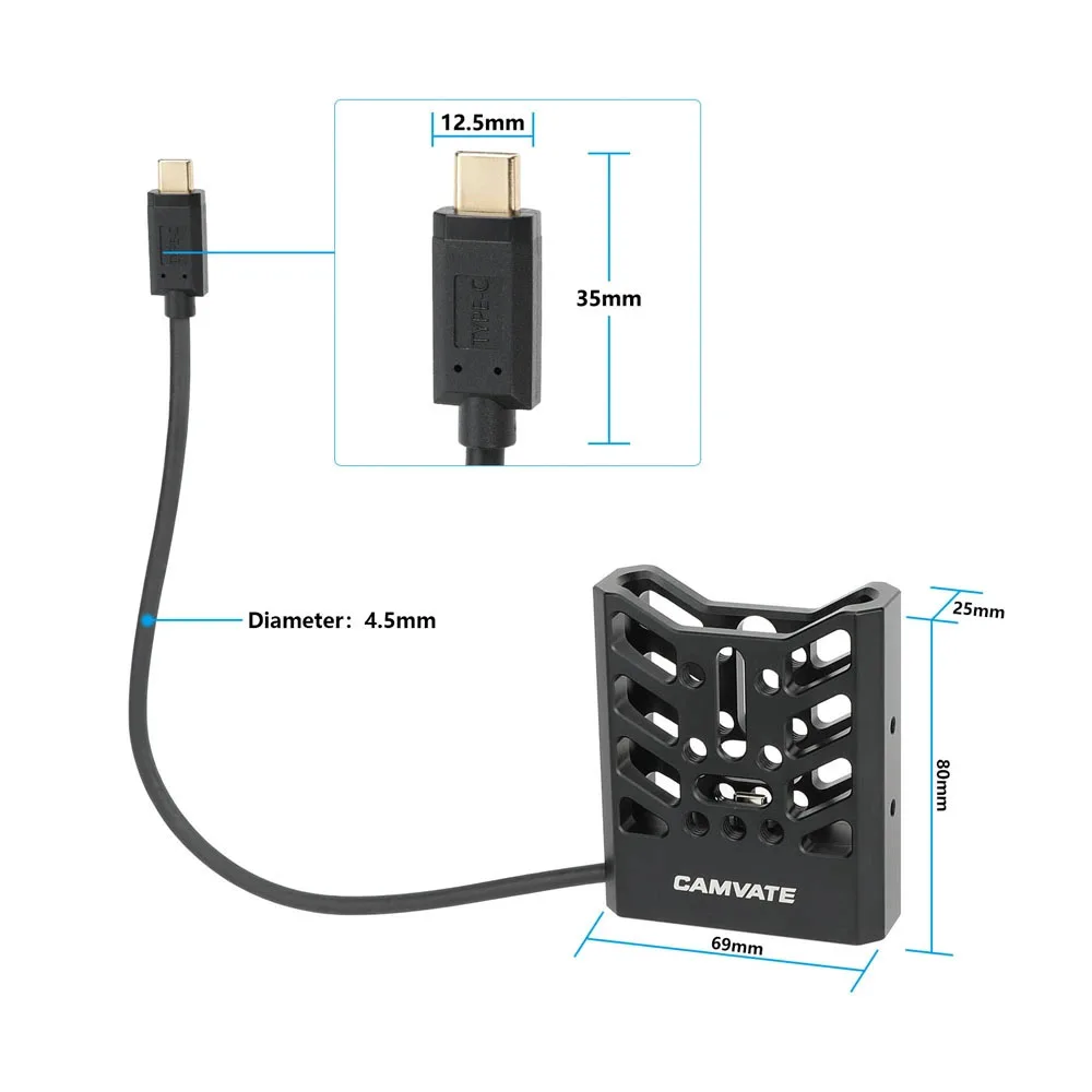 CAMVATE SSD Holder SSD Bracket With  Integrated USB-C for Samsung T7 Shield