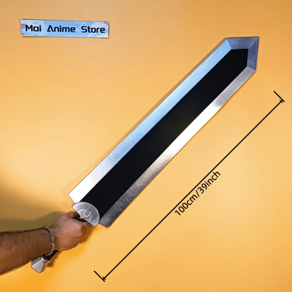 100 سنتيمتر Berserk كاتانا الحجم الحقيقي كاتانا الأصلي الساموراي صابر الشجاعة الكبيرة التنين أنيمي تأثيري الدعامة النينجا سكين لعبة غير حادة هدية