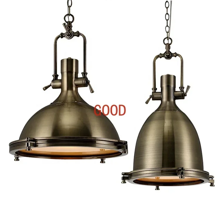 American rural retro lamps and lanterns heavy metal iron industrial chandelier