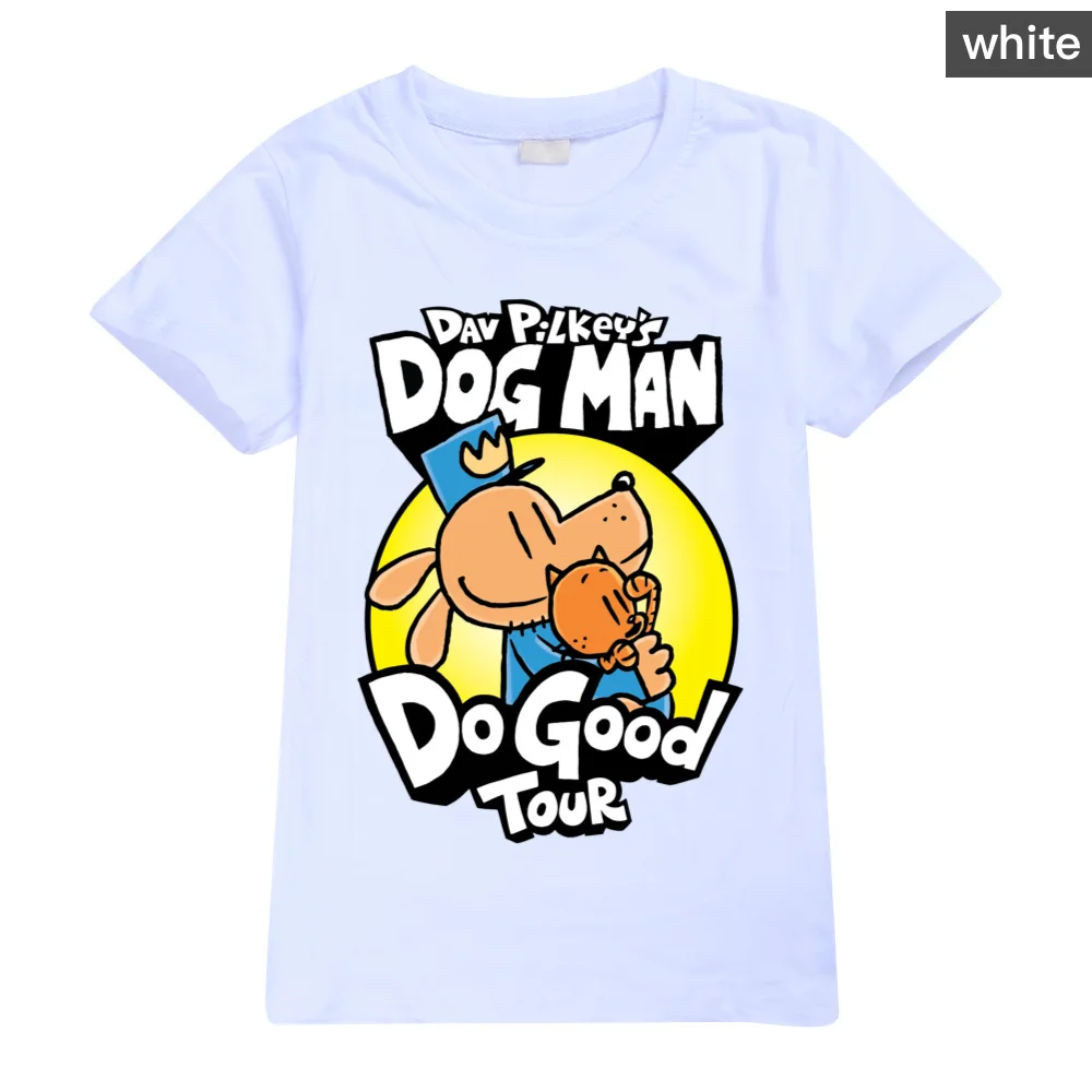 Summer Kids Clothes Cartoon Dog Man Tshirt Short Sleeve T-shirt for Boys Girls Tees Soft Tops Merch Book Lover Captain Costume