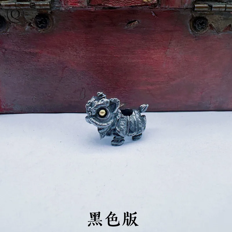 Chinese Traditional Lion Dance Brass Knife Beads EDC Outdoor DIY Paracord Handmade Woven Bracelets Accessories Lanyard Pendants