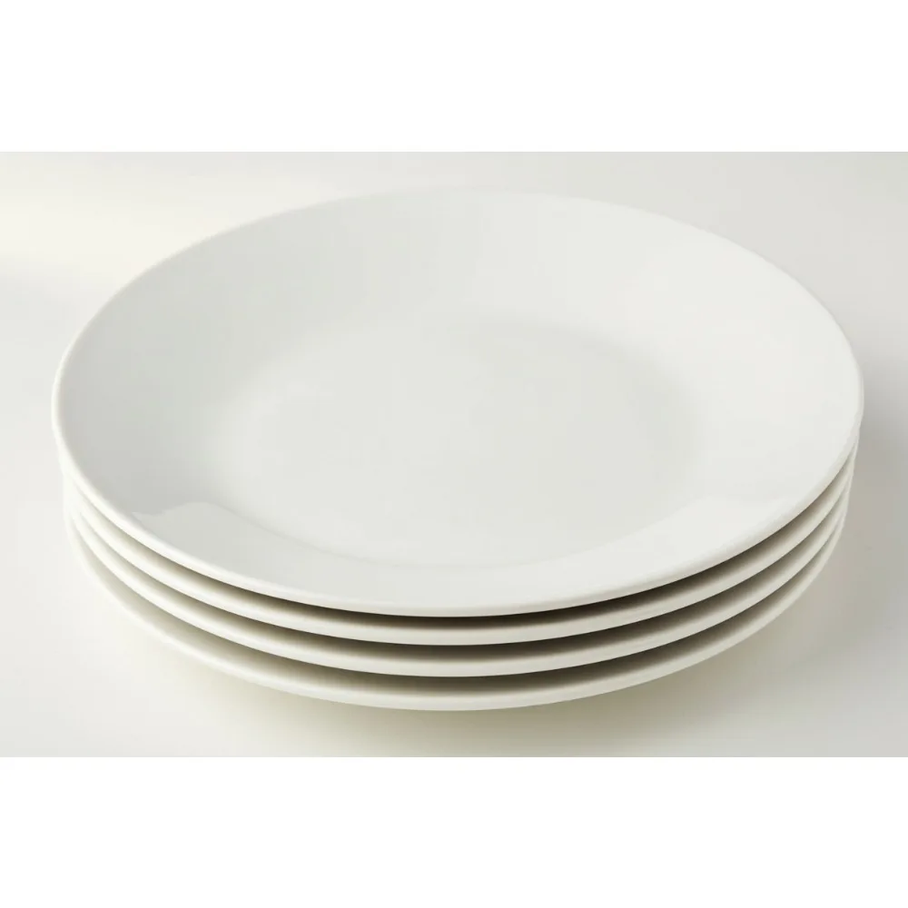 

Modern Farmhouse 11-Inch Stoneware Dinner Plates Set of 4 - Microwave & Dishwasher Safe Ceramic Tableware for Casual Dining