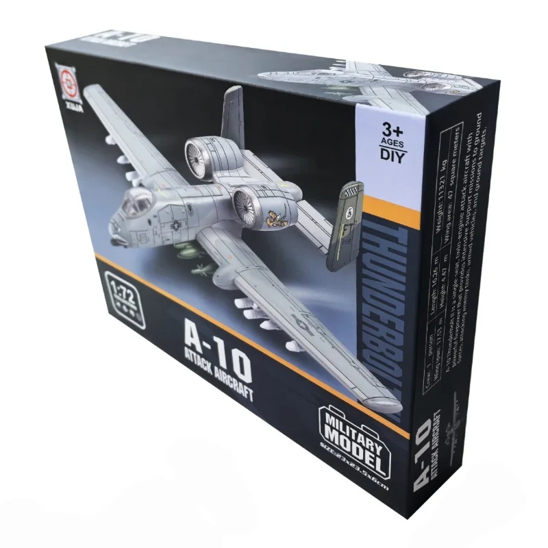 1:72 US A-10 Thunderbolt II Support Attack Aircraft Model Creative Military Series Building Blocks Toys For Boys Christmas Gifts