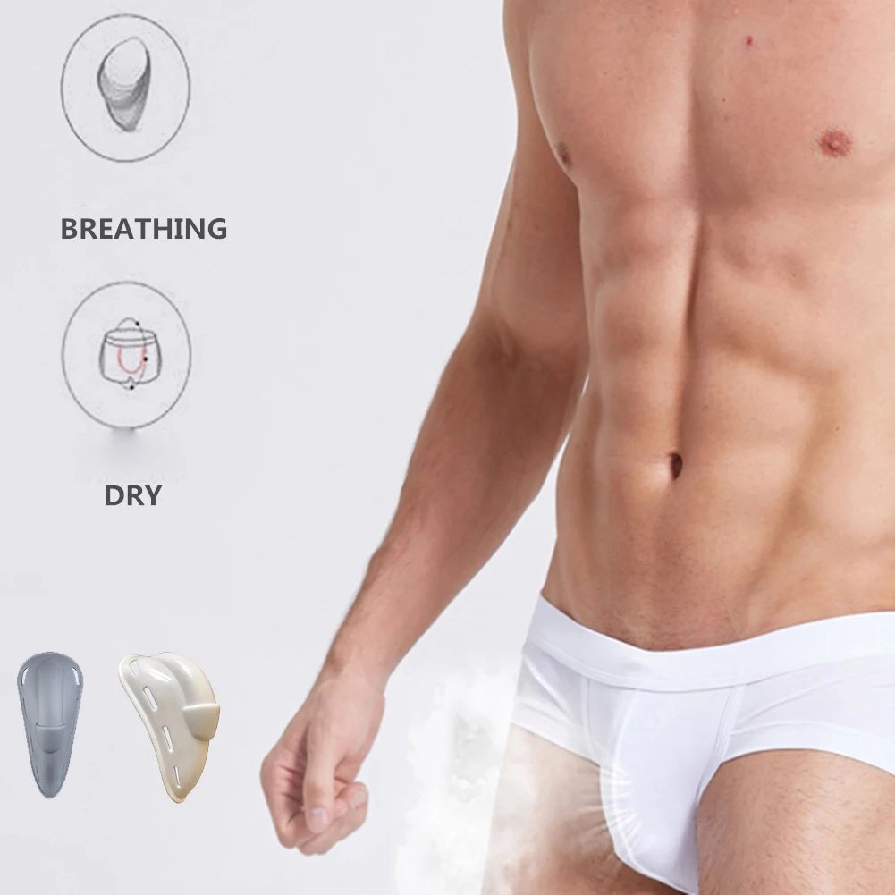 Sexy TPR Enhancer Pad Man Swimwear Thong Penis Pouch Inside Enlarge Protection Swimsuit Breathable Push Up Cup Underwear