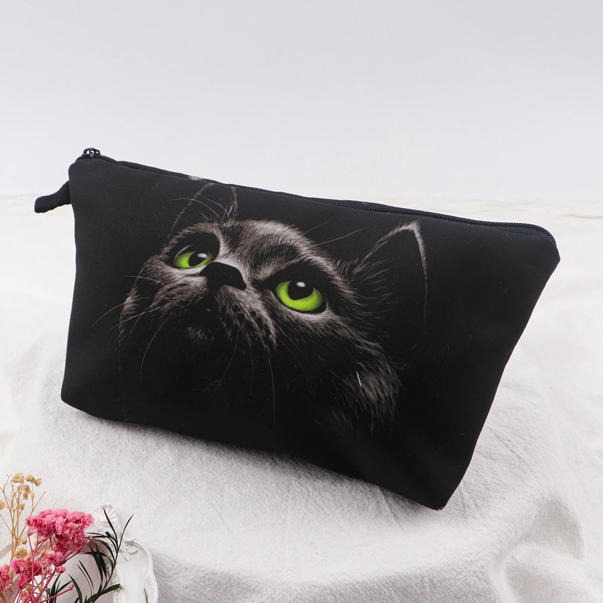 

Cute Cat Women's Storage Organizer Cat Cartoon Makeups Bags Portable Cosmetic Pouch Travel Cosmetics Bag Makeup Accessory