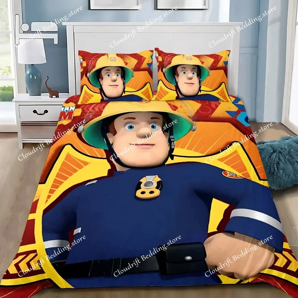 

Duvet Cover Firemans Sam 3D Exquisite Cartoon Anime Digital Printing Bedding Set Comforter Bed Youth Home Decor Kids Boys Gift