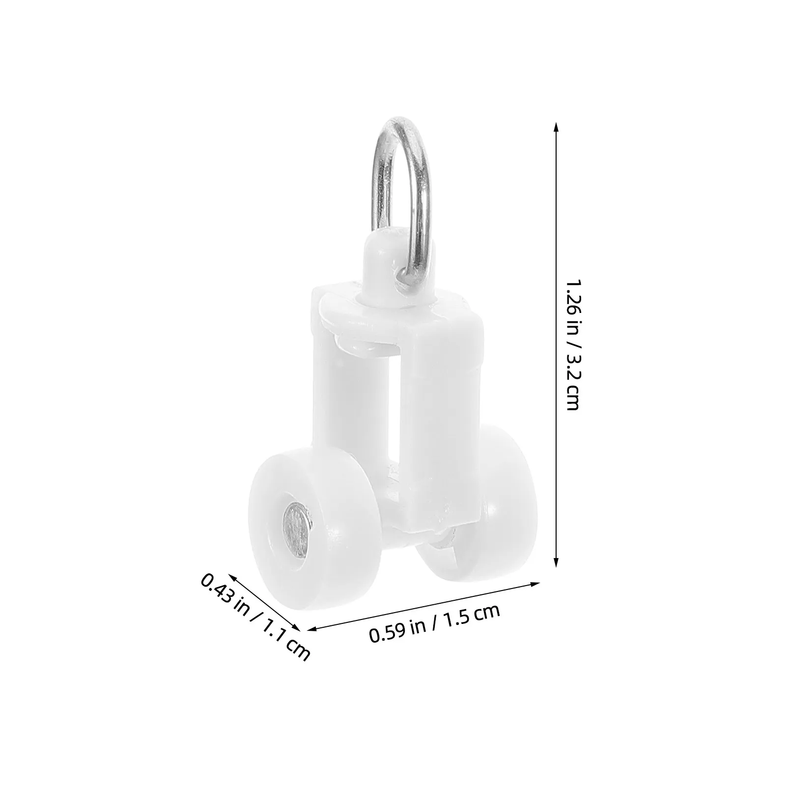 100Pcs Curtain Track Rollers 0.98x0.39 Heavy Duty Ripple Fold Drapery Runners 11Mm Wheel Sliding Pulley Gliders