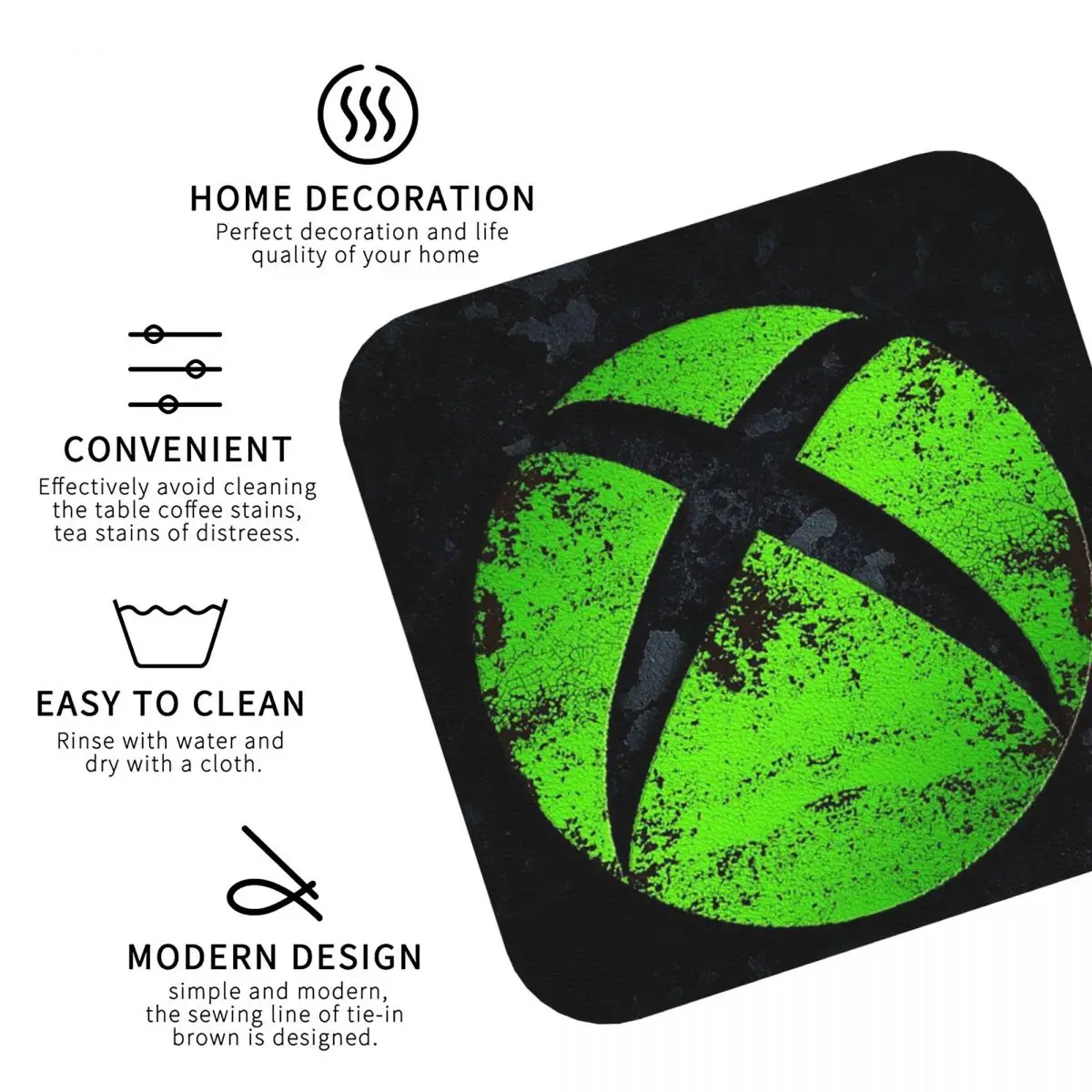 كول XBox الوقايات الجلدية المفارش العزل للماء القهوة الحصير للمنزل المطبخ الطعام منصات مجموعة من 4